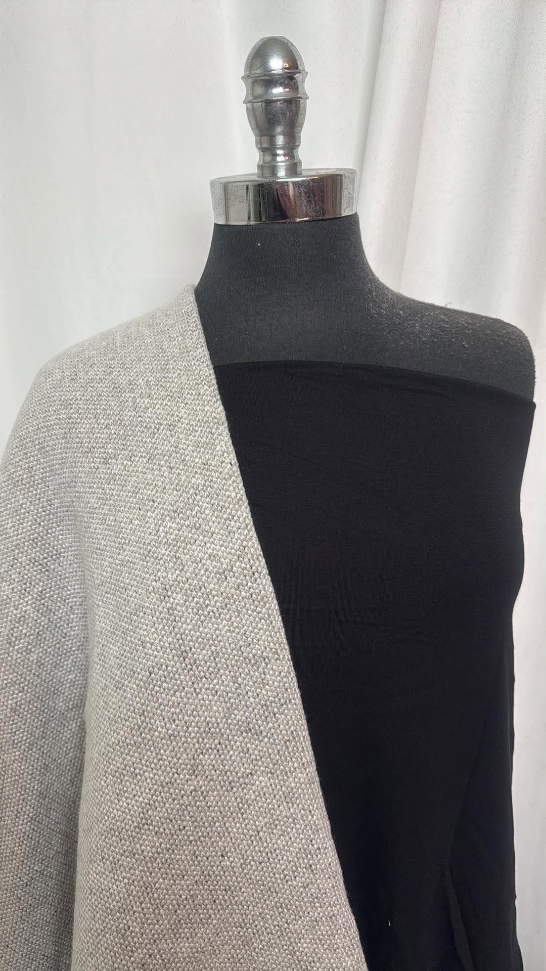 BLACK/WOOL-BLEND BUNDLE : 2YD Black C/S FT & 2YD Heavy Wool-Blend (Brushed on Back) : A30915