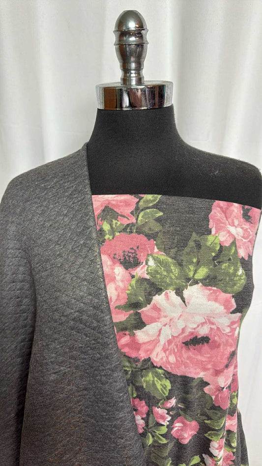 FLORAL/QUILTED BUNDLE : 1YD Floral PRS & 2YD Subtle Gold Foil Quilted : A29236