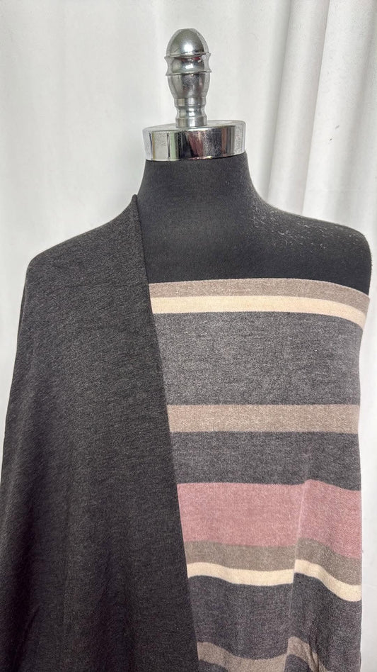 CHARCOAL/STRIPE BUNDLE : 1.5YD Stripe Brushed-Face FT & 2YD Charcoal Brushed Modal FT : A30975