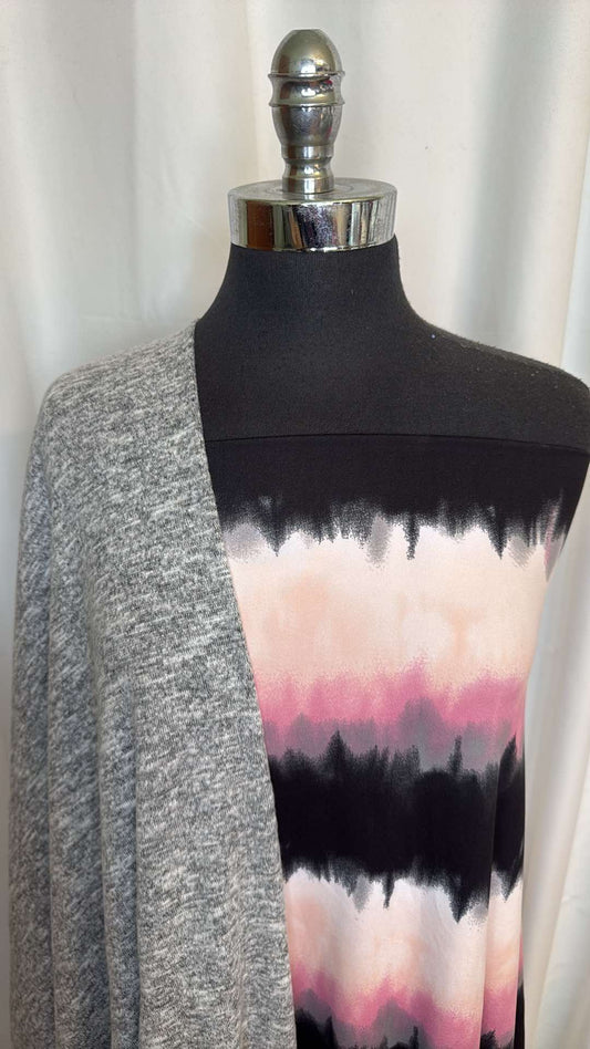 TIE DYE STRIPE/GREY SWEATER BUNDLE : 2YD Tie Dye Stripe DBP & 2YD Heather Grey Brushed Hacci SK : A26696