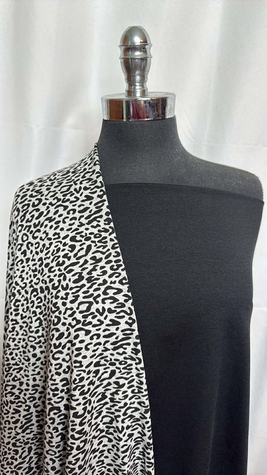 BLACK/LEOPARD BUNDLE : 1YD Black 2-Tone Peached PF & 2YD Leopard PRS FT : A29694