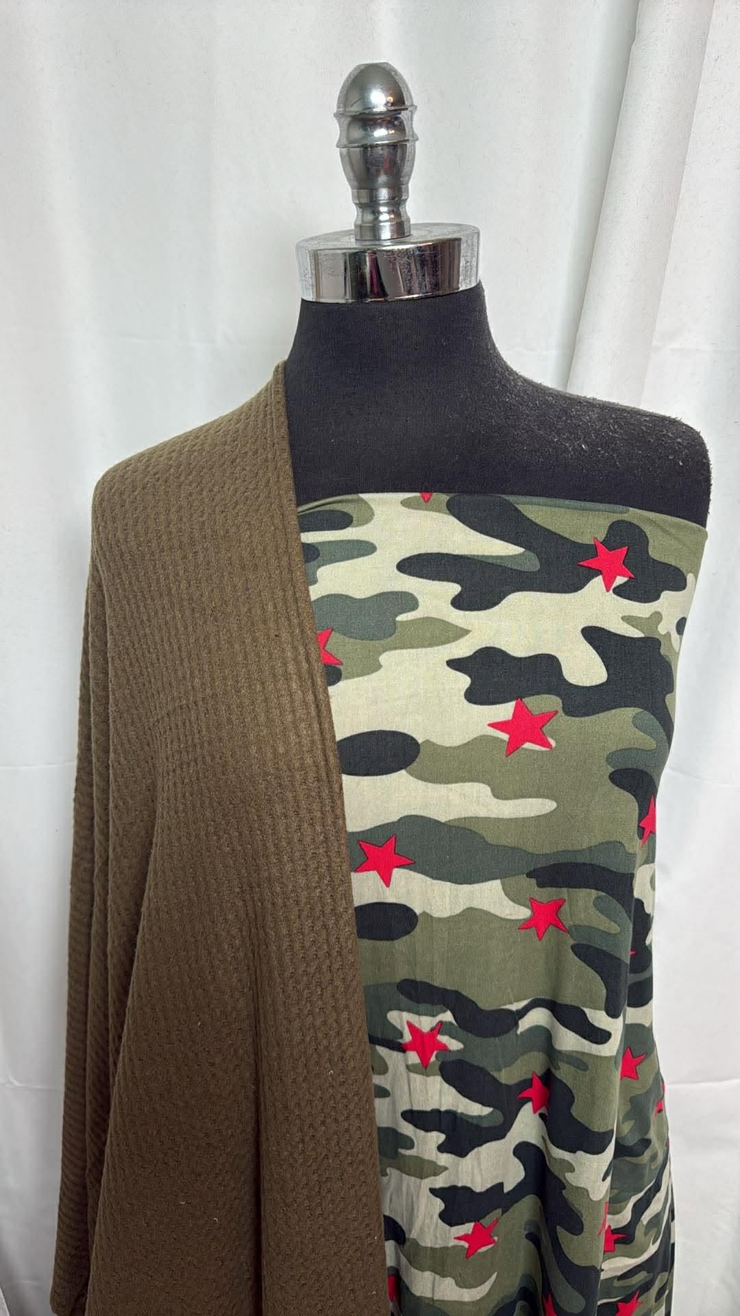 OLIVE/CAMO STAR BUNDLE : 2YD Camo Star DBP & 2YD Olive Brushed Waffle : A30519