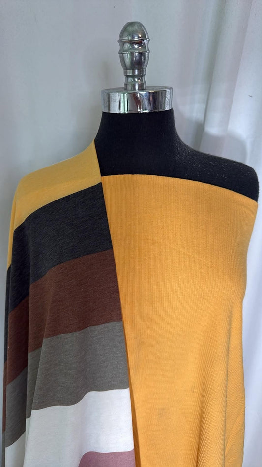 YELLOW/WIDE STRIPE BUNDLE : 2YD Yellow Heavy C/S Rib & 2YD Wide Stripe PRS FT : A31113