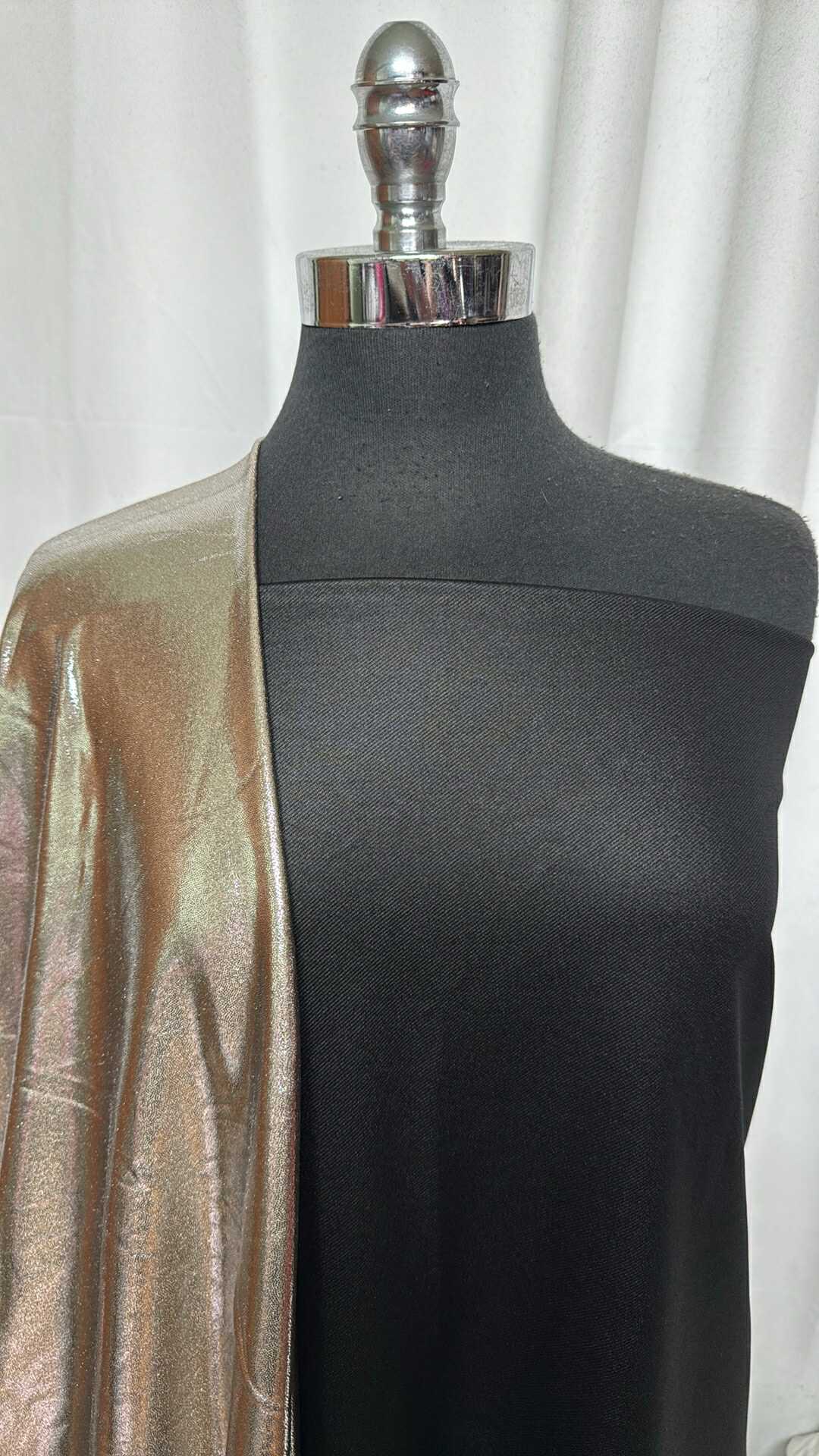 BLACK FOIL/TAUPE FOIL BUNDLE : 2YD Black P/S Twill w/Foil & 2YD Silver on Taupe Foil PF : A28689