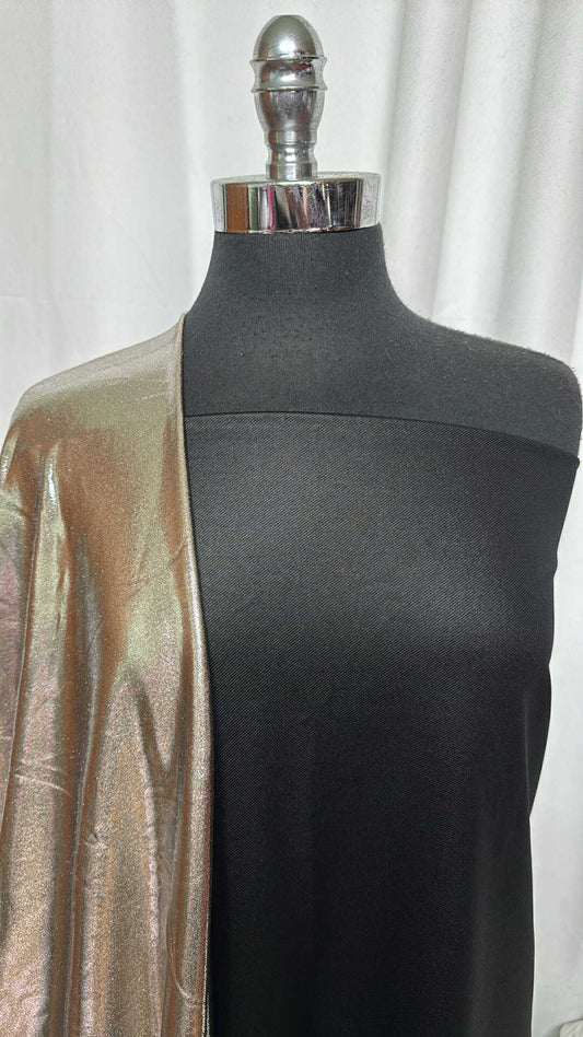 BLACK FOIL/TAUPE FOIL BUNDLE : 2YD Black P/S Twill w/Foil & 2YD Silver on Taupe Foil PF : A28689