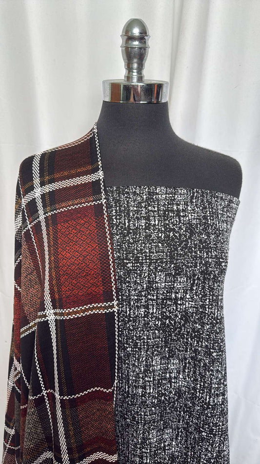 PUFF PLAID/JACQUARD BUNDLE : 2.5YD Plaid Puff Sweater & 3YD Jacquard DK : A26085