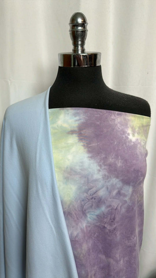 LIGHT BLUE/TIE DYE BUNDLE : 2YD Tie Dye DBP & 2YD Light Blue Brushed-Back PF : A29621