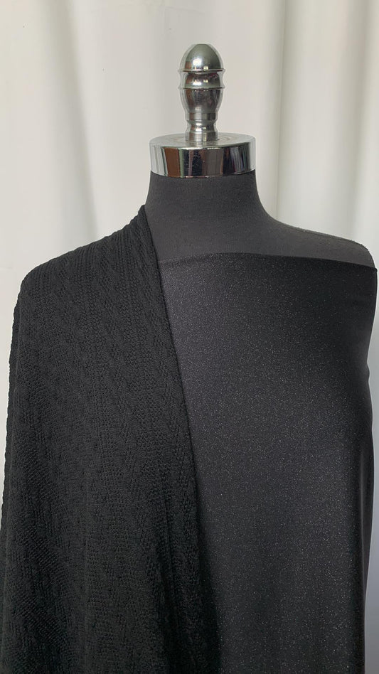 SPARKLE SWEATER BUNDLE : 2YD Black Sparkle PF & 2YD Black Faux Cable SK : A1452