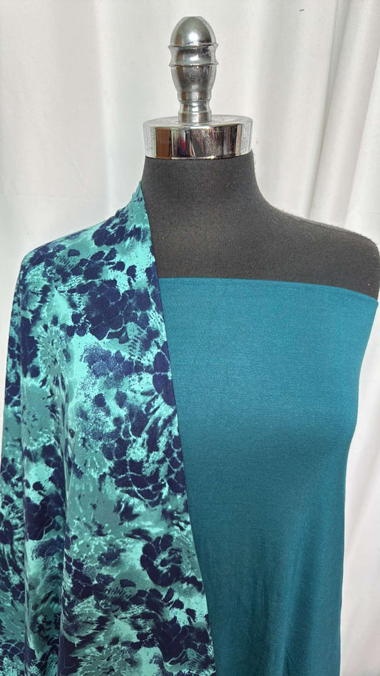TEAL/TIE DYE BUNDLE : 1YD Tie Dye DBP & 2YD Teal R/S : A27208