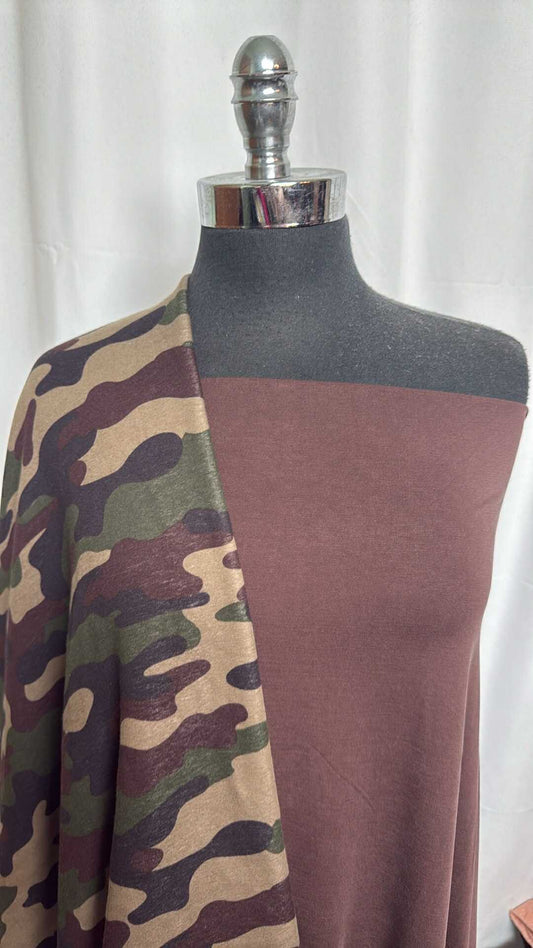 BROWN/CAMO PLUSH BUNDLE : 2YD Brown Modal C/S & 1YD Camo SuperPlush : A28894