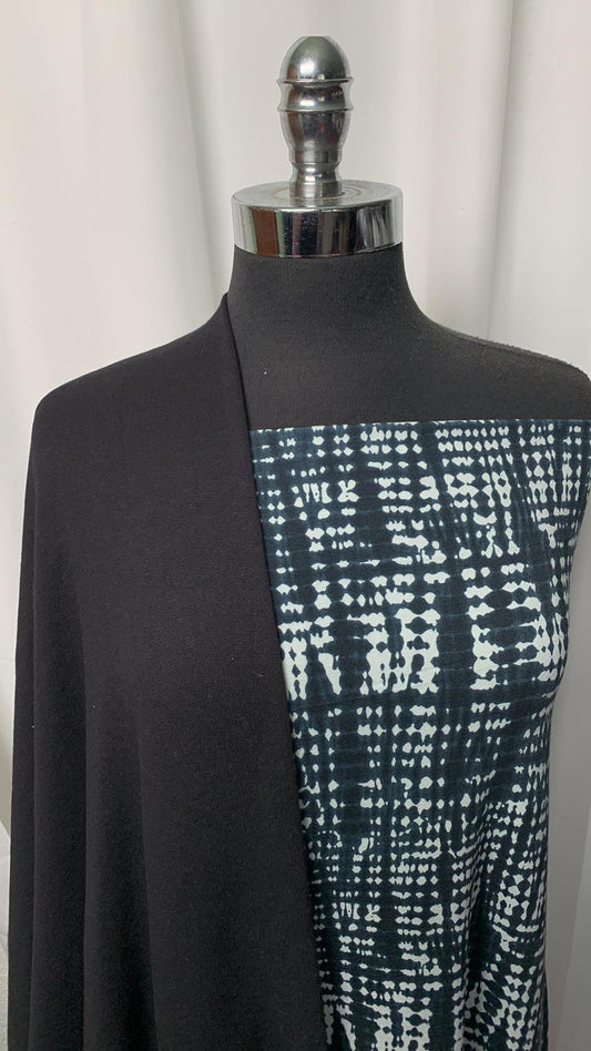 BLACK/TIE DYE BUNDLE : 2YD Black C/P FT & 2YD Tie Dye Supima Modal : A1786