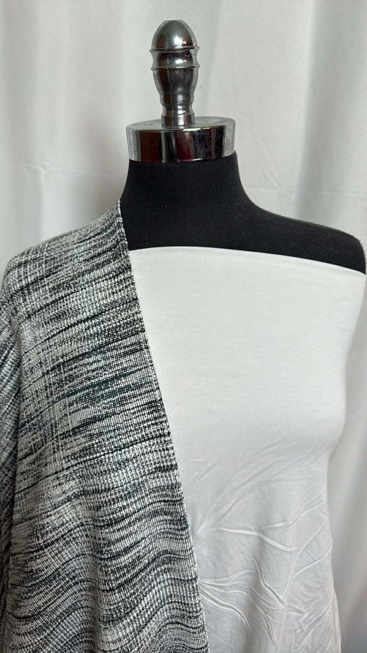 WHITE/STREAKY BUNDLE : 1YD White Modal/Spandex & 1.5YD Streaky Cotton-Blend DK : A29706