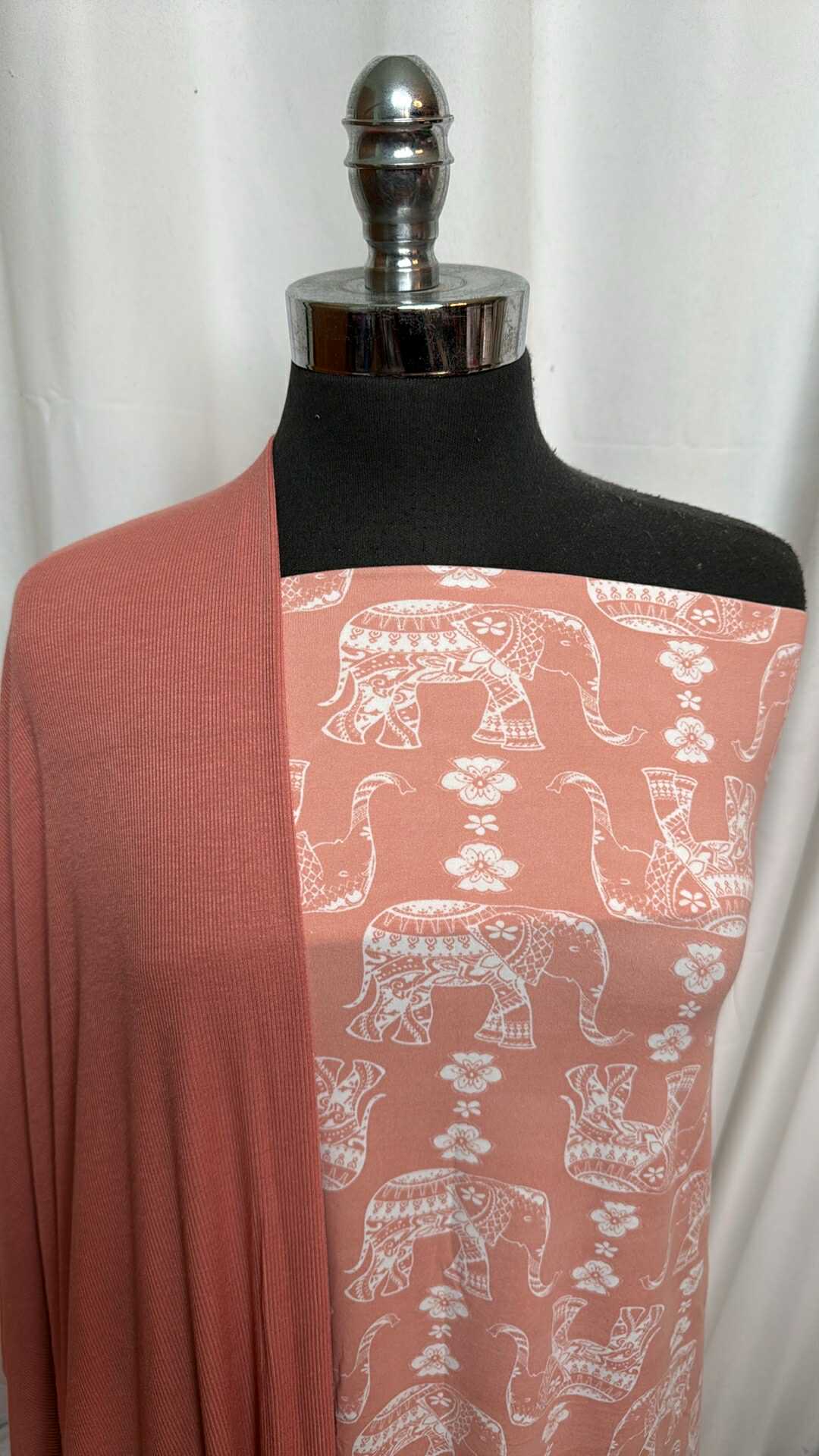 MARSALA/ELEPHANT BUNDLE : 1YD Elephant DBP & 2YD Marsala R/S Rib : A28363