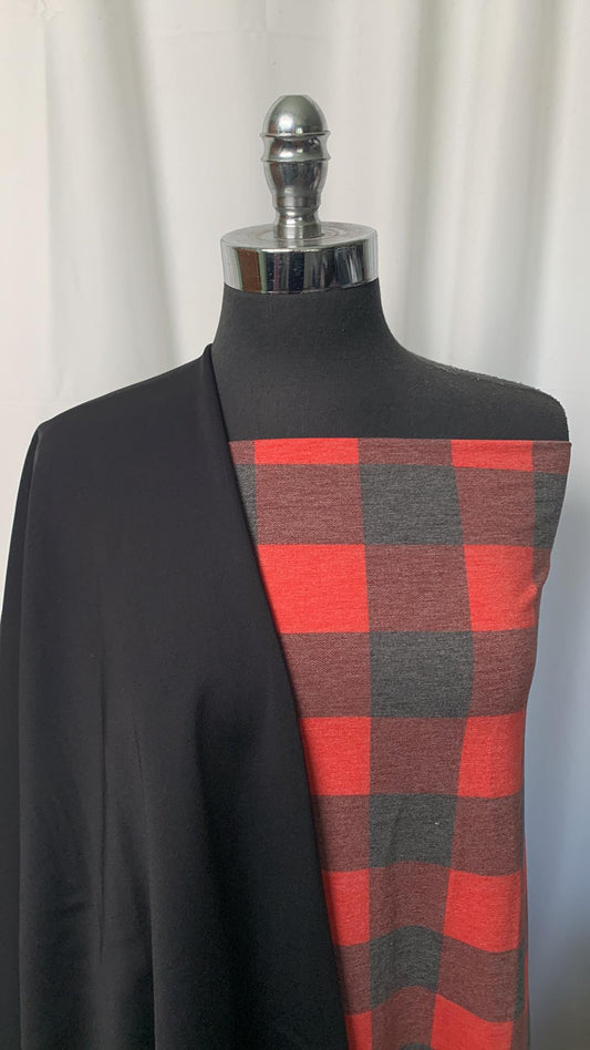 BUFFALO PLAID BUNDLE : 2YD Black Soft Shell & 2YD Buffalo Plaid PRS FT : A1885