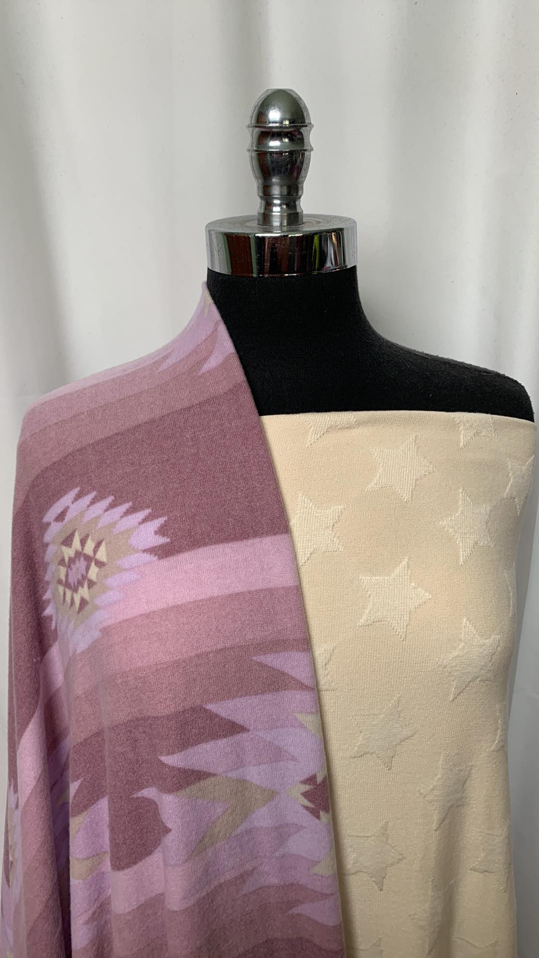 PINK SOUTHWEST/STAR BUNDLE : 2YD Pink Southwest Brushed Hacci SK & 2YD Yellow Star Oakley SK : A2025