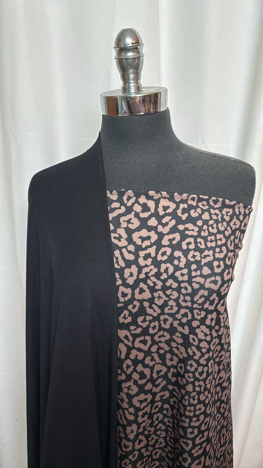 BLACK CAT BUNDLE : 1+YD Leopard N/S & 2YD Black 4-Way Swim Lining : A27592