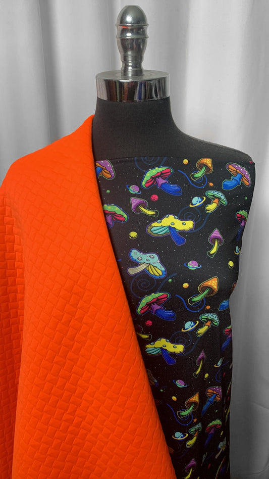 QUILTED/SHROOMS BUNDLE : 1YD Mushroom Yoga PF & 1YD Quilted : A2379