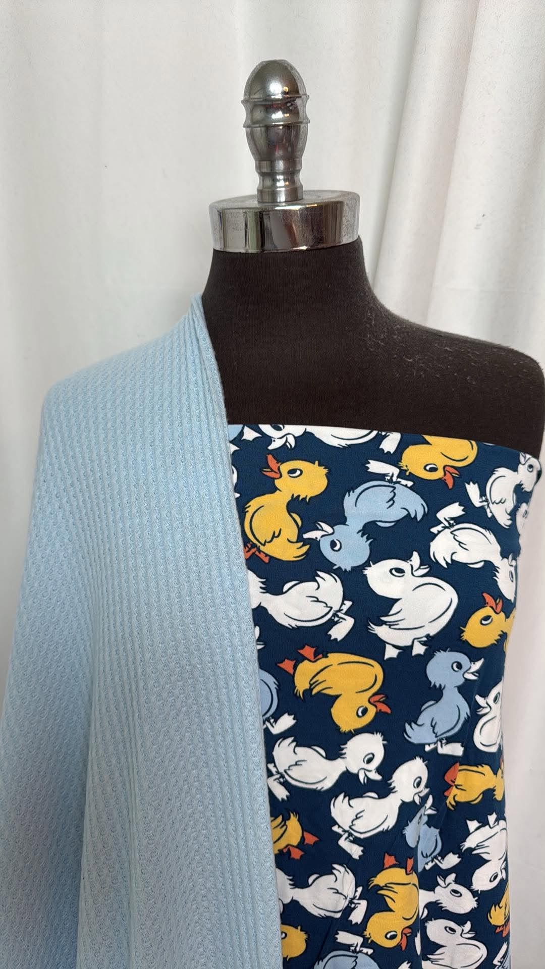 LIGHT BLUE/DUCKS BUNDLE : 2YD Ducks DBP & 2YD Light Blue Brushed Waffle : A30987