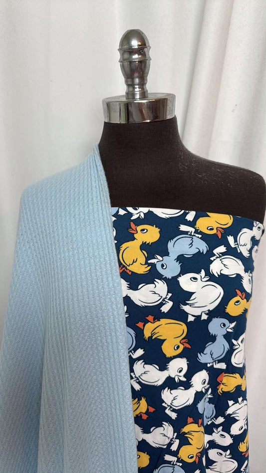 LIGHT BLUE/DUCKS BUNDLE : 2YD Ducks DBP & 2YD Light Blue Brushed Waffle : A30987