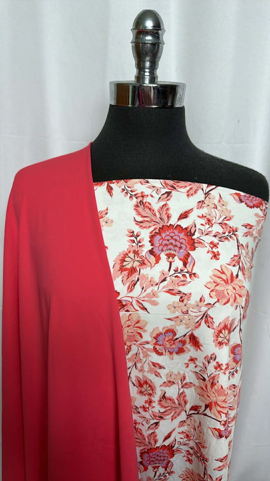 CORAL/FLORAL BUNDLE : 1YD Floral N/S Swim & 2YD Coral N/S Swim : A29584