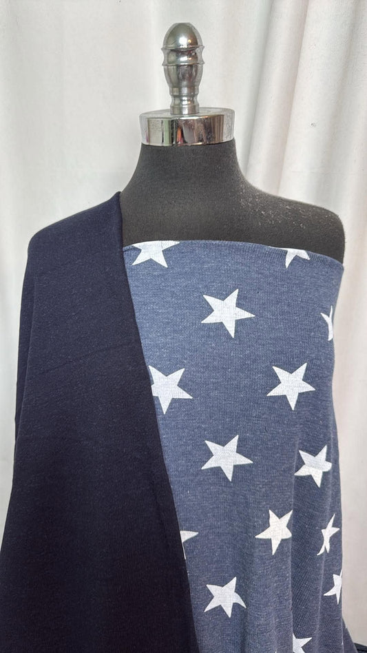 NAVY/DENIM STAR BUNDLE : 2.5YD Denim Star Thermal & 2YD Navy C/P FT : A31023