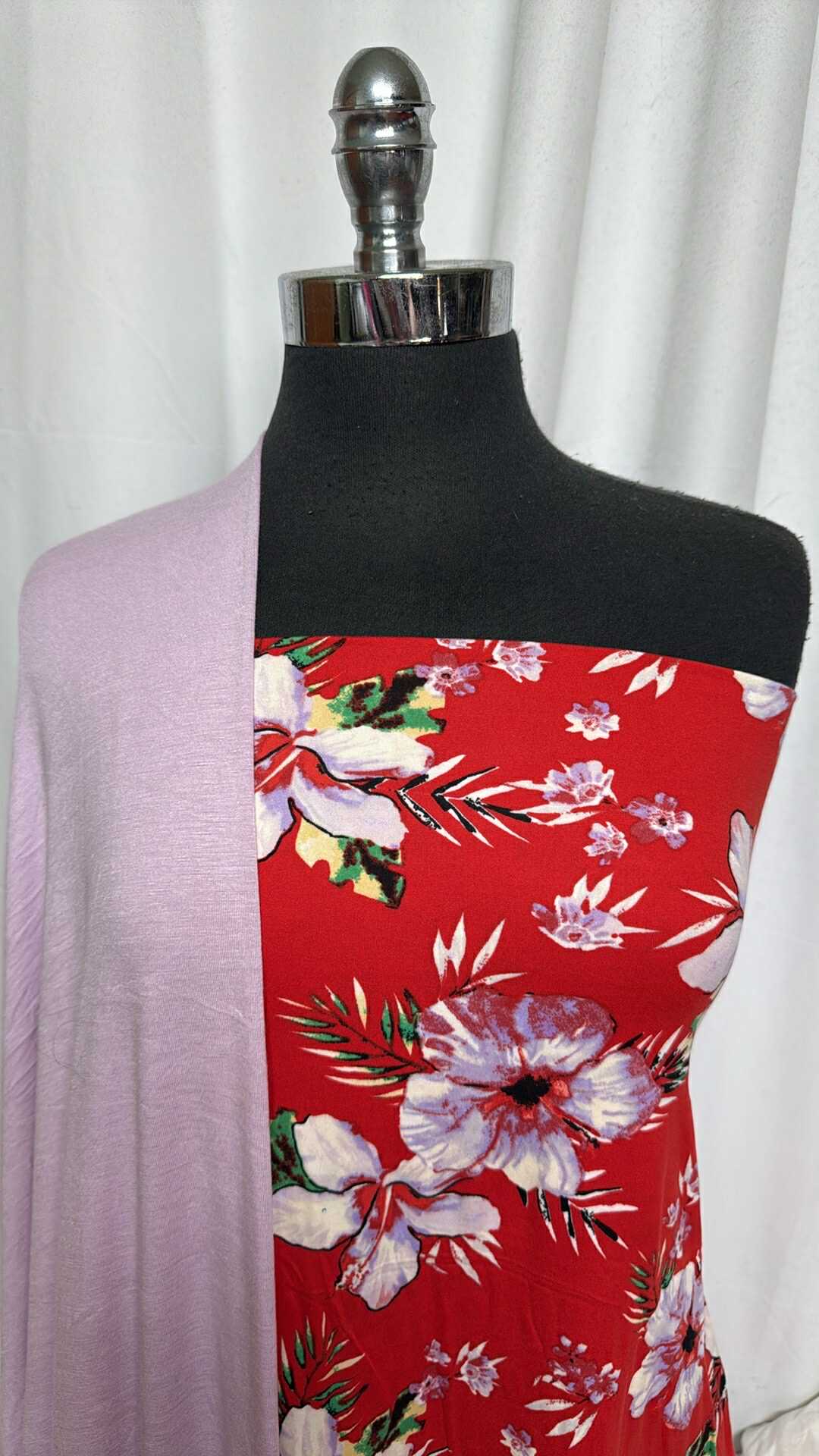 LAVENDER/RED FLORAL BUNDLE : 2YD Red Floral DBP & 2YD Lavender R/S : A28690