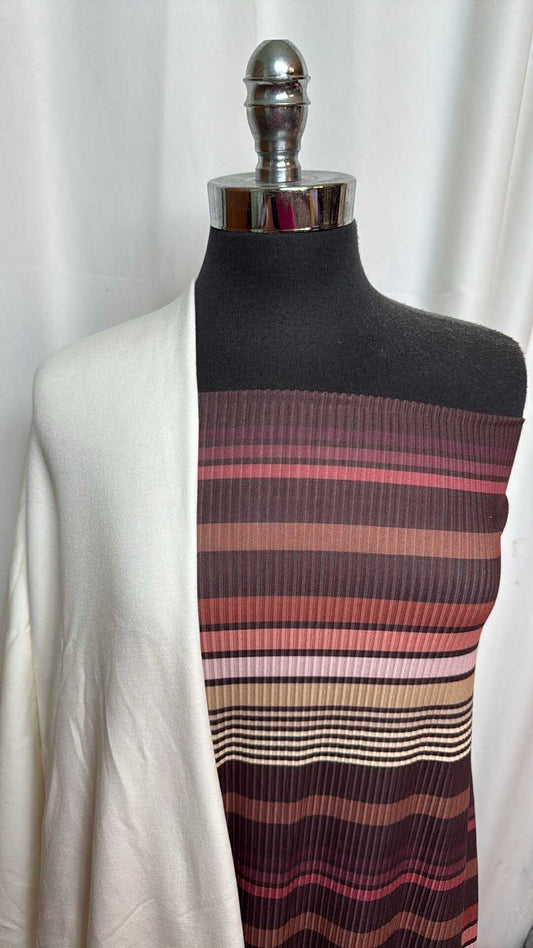 WHITE/STRIPED RIB BUNDLE : 2YD Striped Rib DBP & 2YD White Brushed Modal FT : A27509