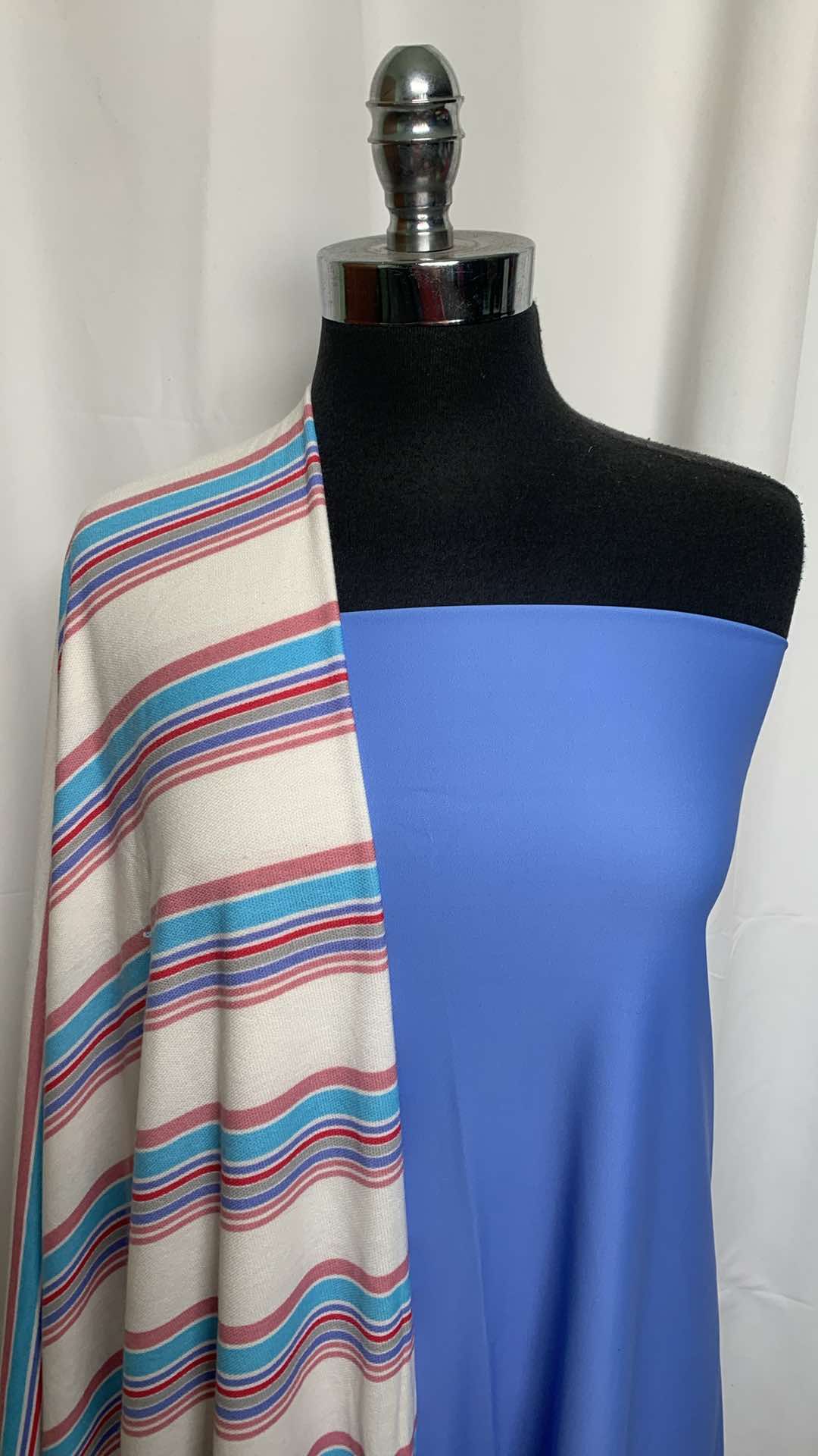 PERIWINKLE/STRIPE BUNDLE : 2YD Periwinkle Yoga PF & 2YD Stripe RSL FT : A25869