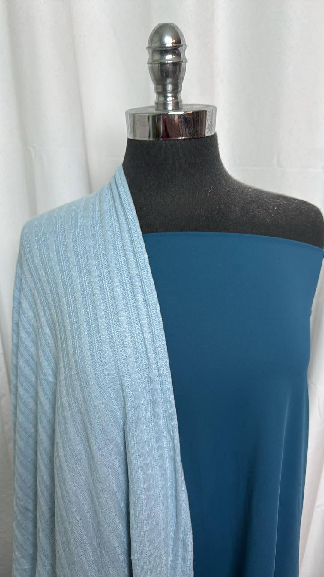 DEEP TEAL/CABLE KNIT BUNDLE : 2YD Deep Teal N/S Swim & 2YD Light-Weight Cable Knit Sweater : A30364