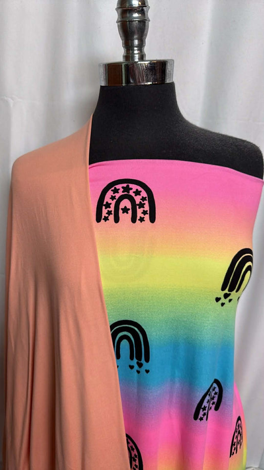 APRICOT/OMBRE RAINBOW BUNDLE : 2YD Ombre Rainbow DBP & 2YD Apricot DBP : A29634