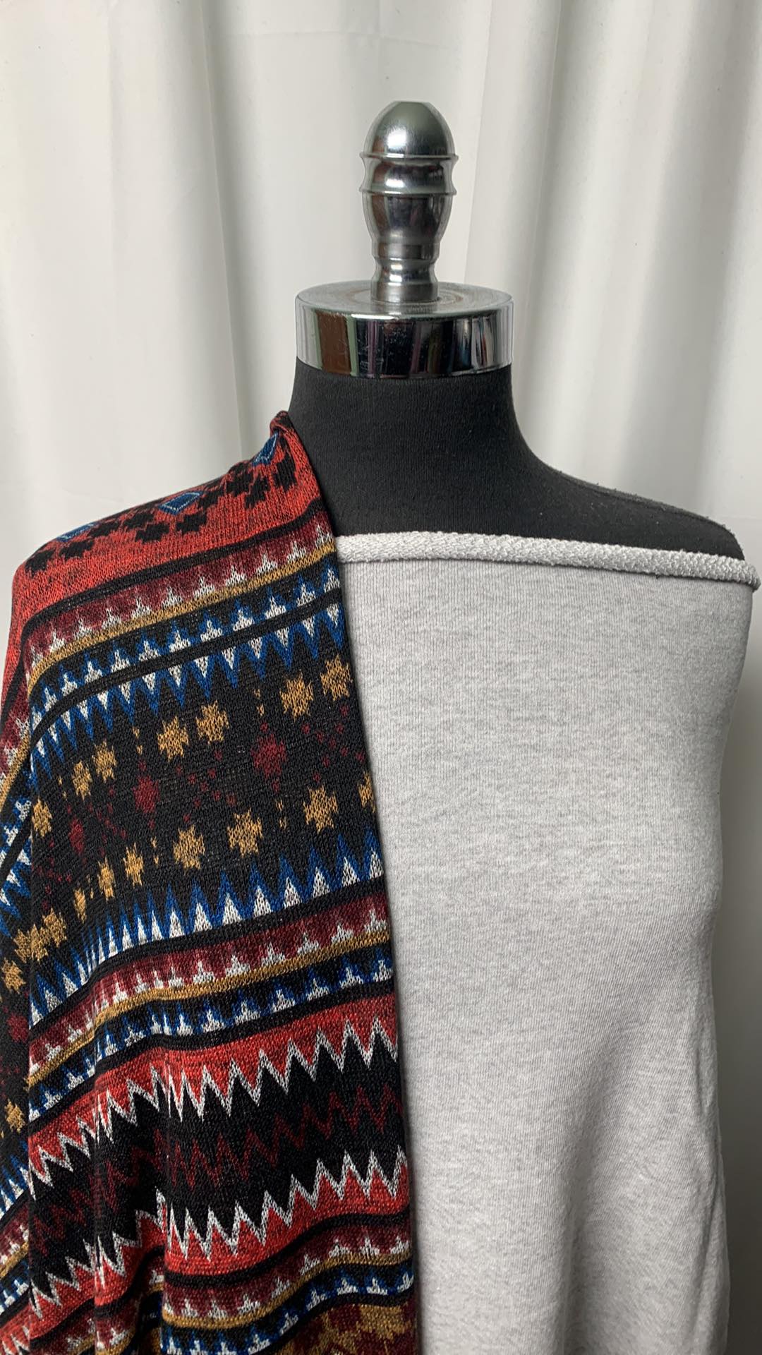 GREY/STRIPED SWEATER BUNDLE : 1YD Ash Grey Cotton-Blend FT & 2YD Striped Hacci SK : A1842