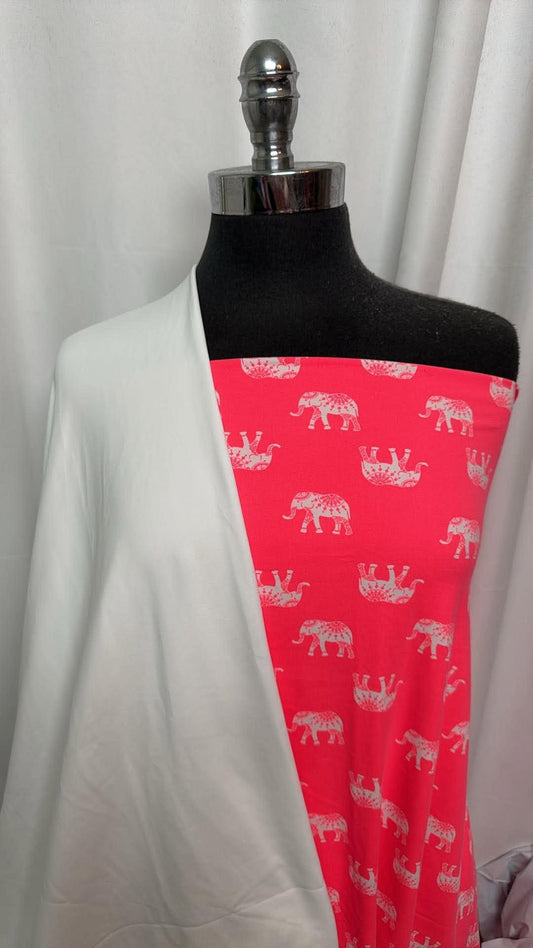 WHITE/ELEPHANT BUNDLE : 2YD Elephant DBP & 1.5YD White PF FT : A30688