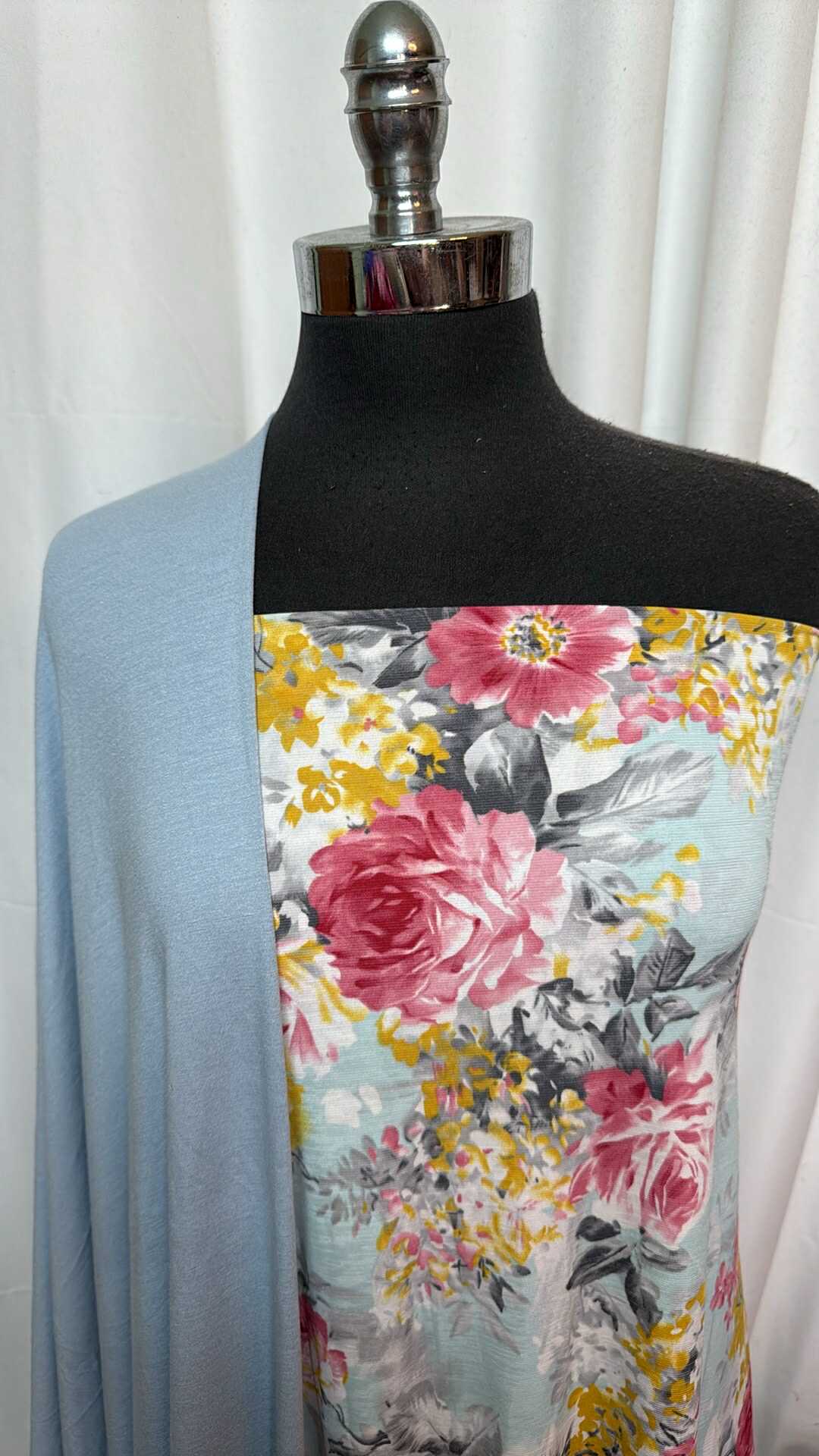 LIGHT BLUE/FLORAL BUNDLE : 2YD Floral Bulgari & 2YD Light Blue R/S : A27708