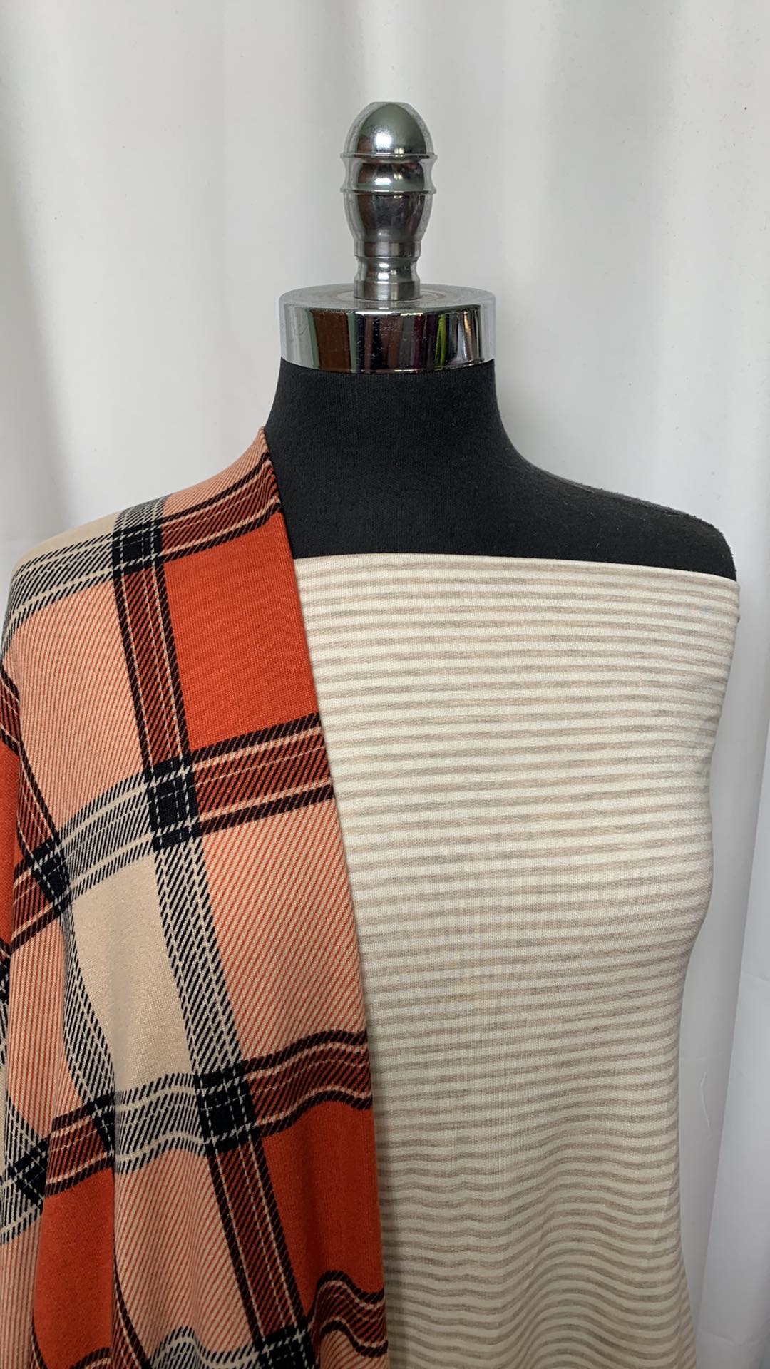 ORANGE PLAID/STRIPE BUNDLE : 2YD Striped Baby FT & 2YD Orange Plaid Oakley SK : A2026