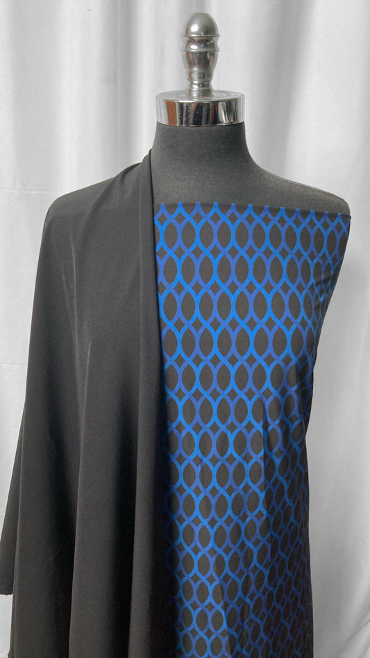 BLACK/BLUE GEO BUNDLE : 2YD Blue Geo 4-Way Boardshort & 1YD Black 4-Way Boardshort : A25144