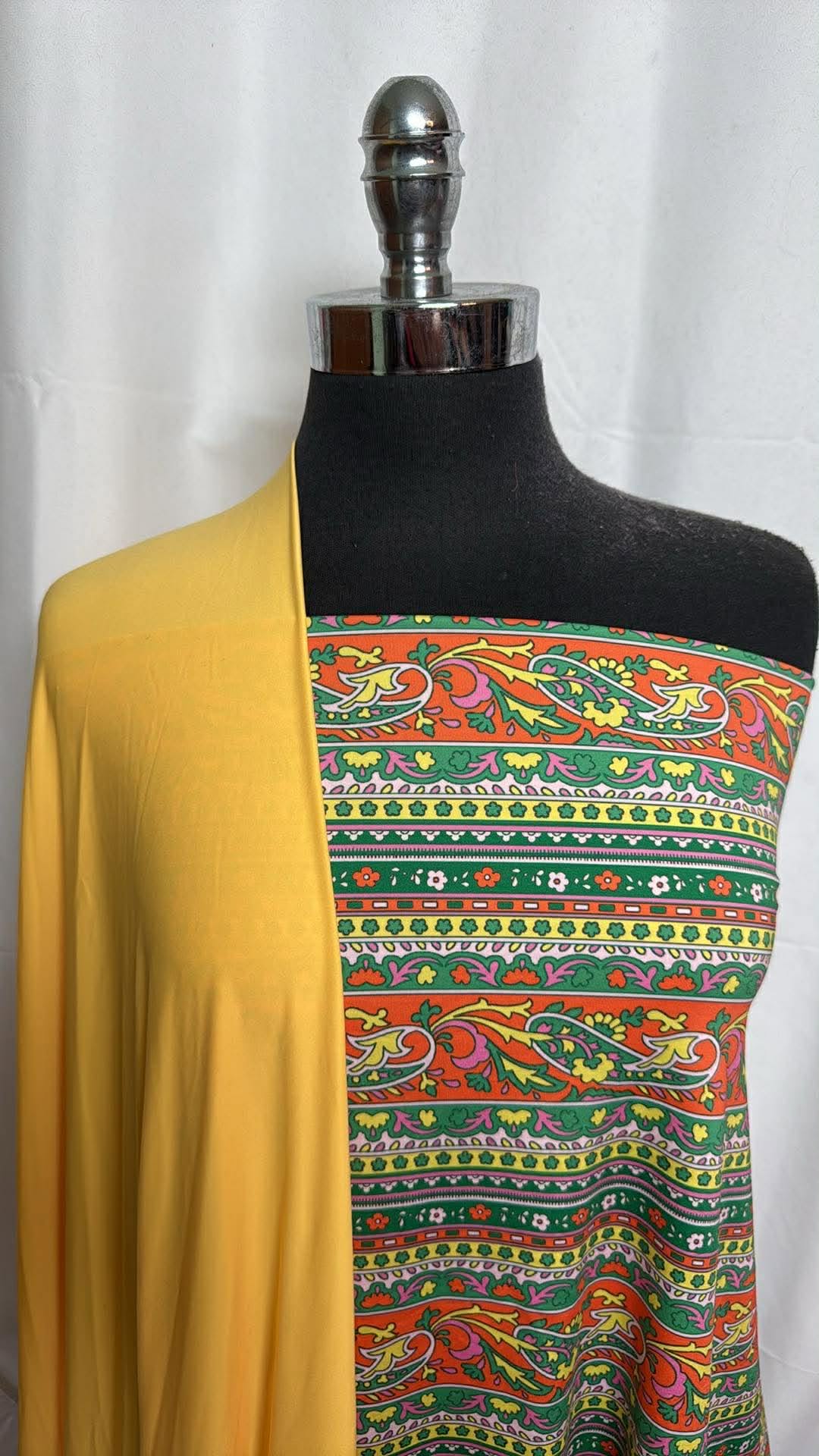 YELLOW/MULTI-STRIPE BUNDLE : 1.5YD Multi-Stripe N/S & 2YD Yellow N/S Lining : A29943