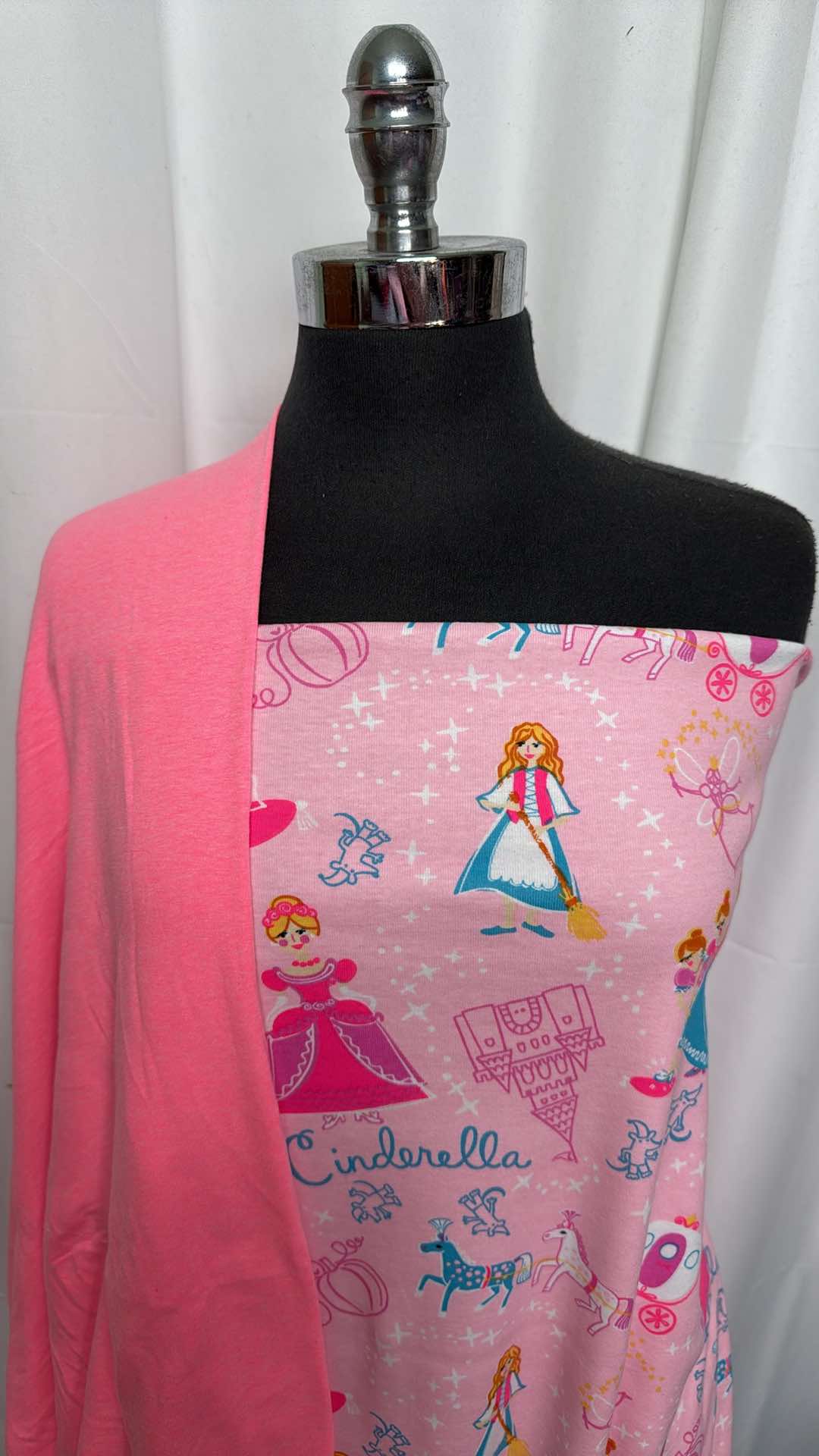 NEON PINK/PRINCESS BUNDLE : 2YD Princess Cotton Interlock & 1YD Neon Pink C/S : A27306