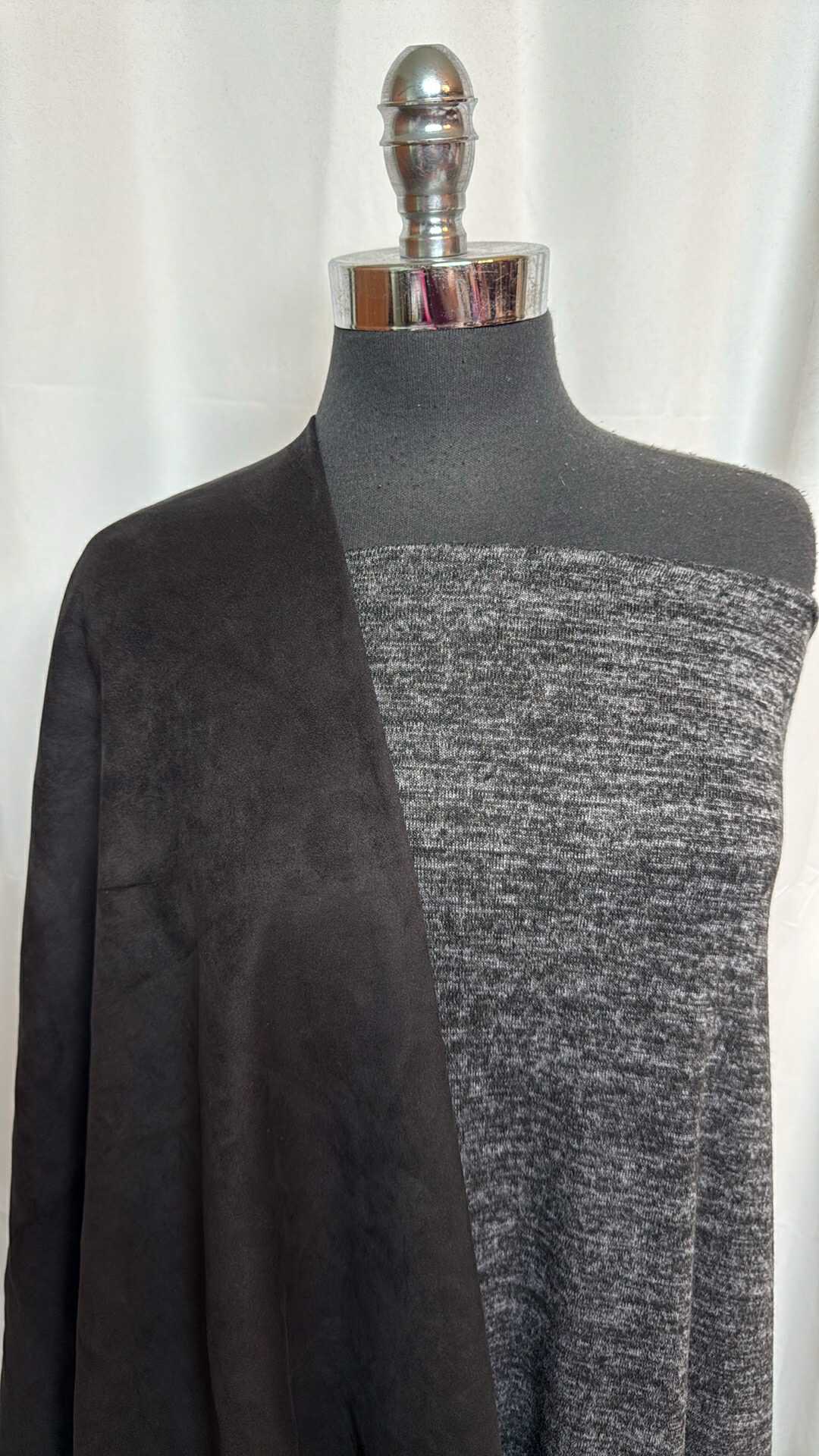 BLACK SUEDE BUNDLE : 2YD Black Suede Scuba & 2YD Brushed Hacci SK : A28673