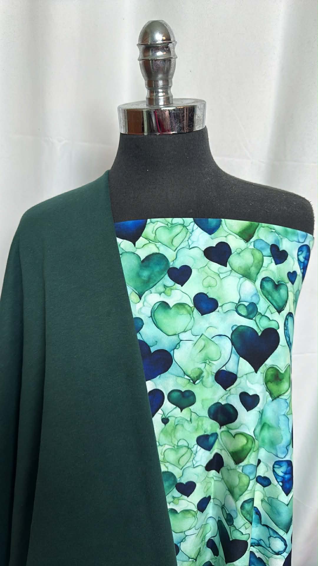 FIR/EMERALD AFFECTION BUNDLE : 1+YD Emerald Affection Single-Brushed PF & 3YD Fir Peached-Face Sweatshirt Fleece : A29707