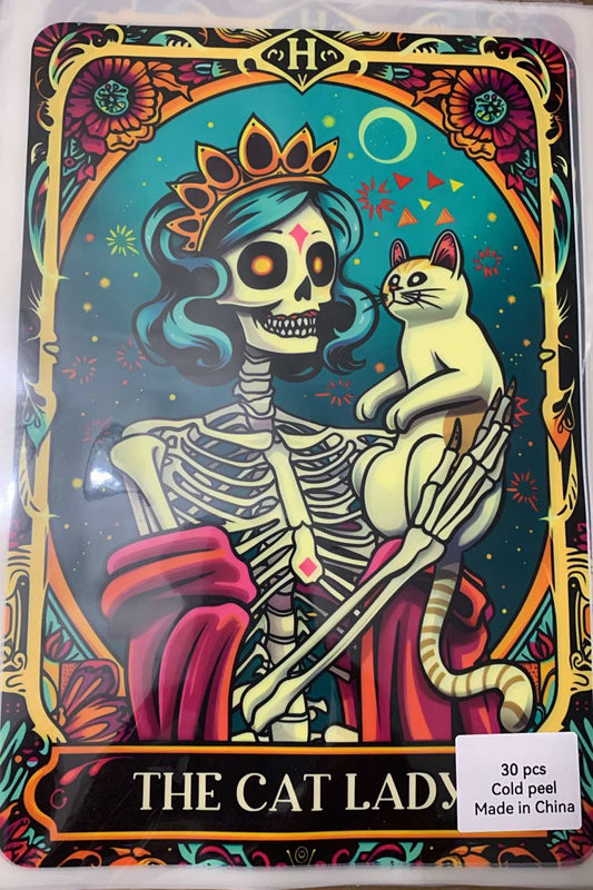 Tarot "The Cat Lady" - Iron On Decal - Sold Individually