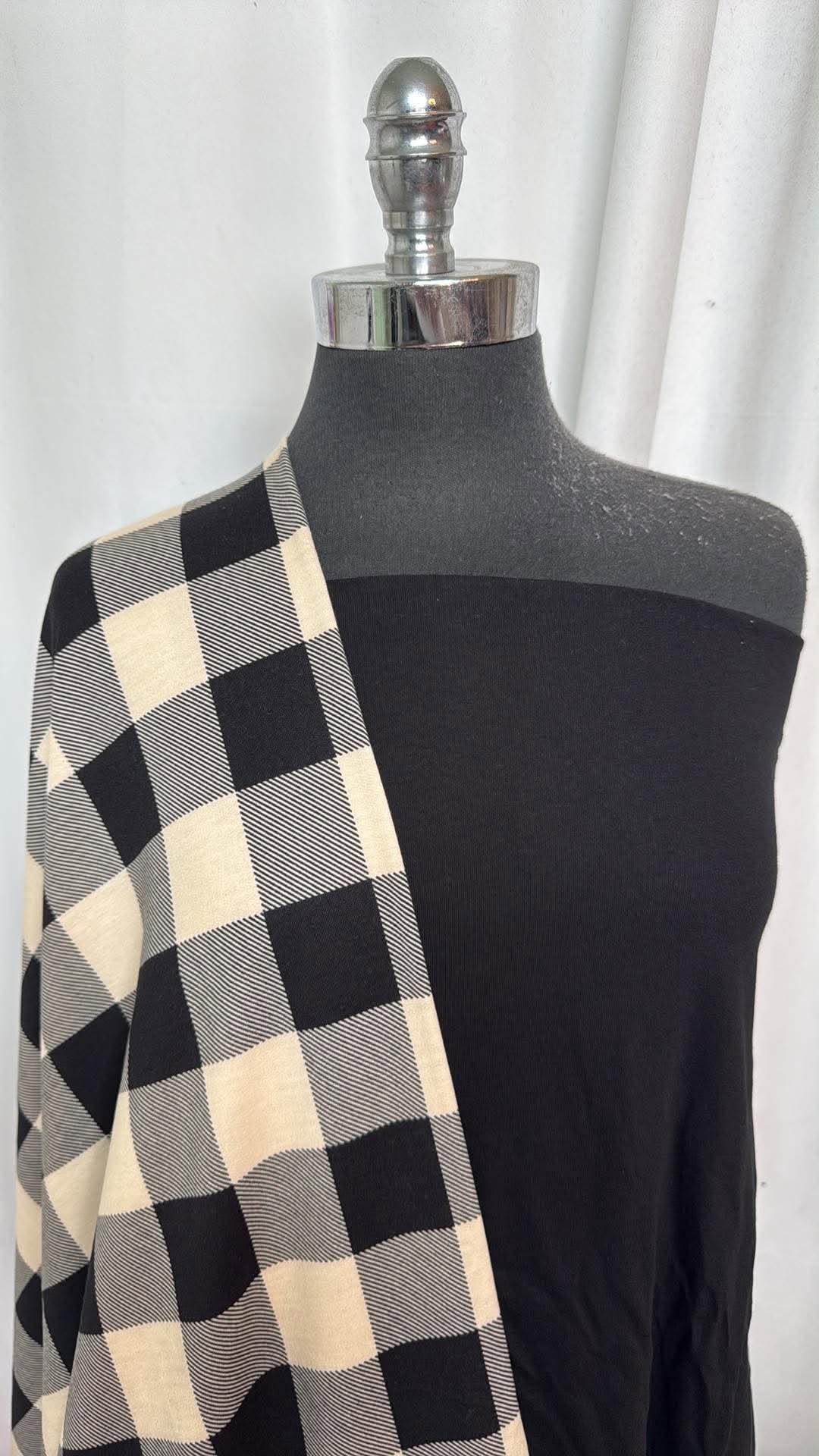 BLACK/TAUPE PLAID BUNDLE : 2YD Black Pima Cotton & 2YD Black/Taupe Plaid PRS FT : A31012