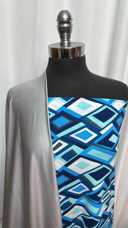 SILVER/BLUE GEO BUNDLE : 2YD Blue Geo N/S Swim & 2YD Silver Shimmer N/S : A27997