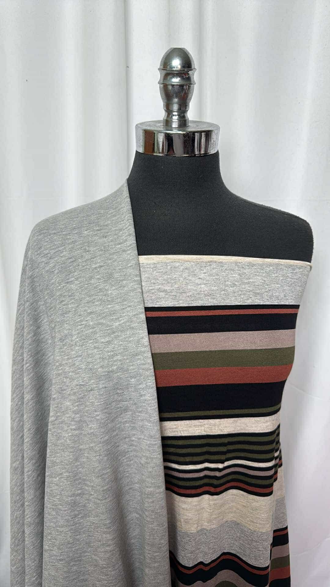 HEATHER GREY/STRIPE BUNDLE : 2YD Stripe R/S & 2YD Heather Grey C/P FT : A26908