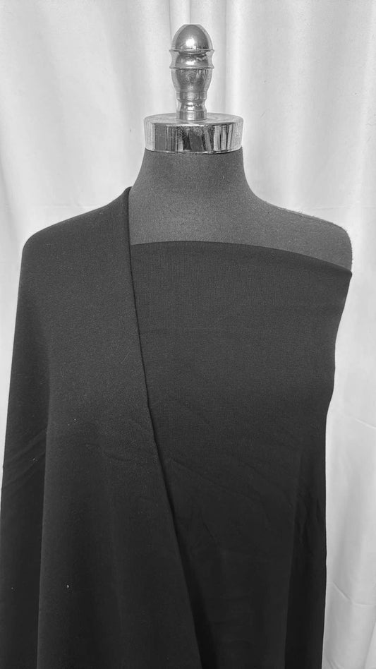 DOUBLE BLACK BUNDLE : 1YD Black Cotton Rib & 1+YD Black Sweatshirt Fleece : A26670