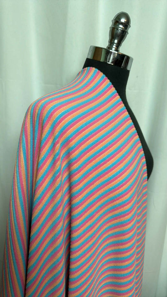 Stripe - Poly/Spandex Terry Rib Knit - 2 Yard Cut