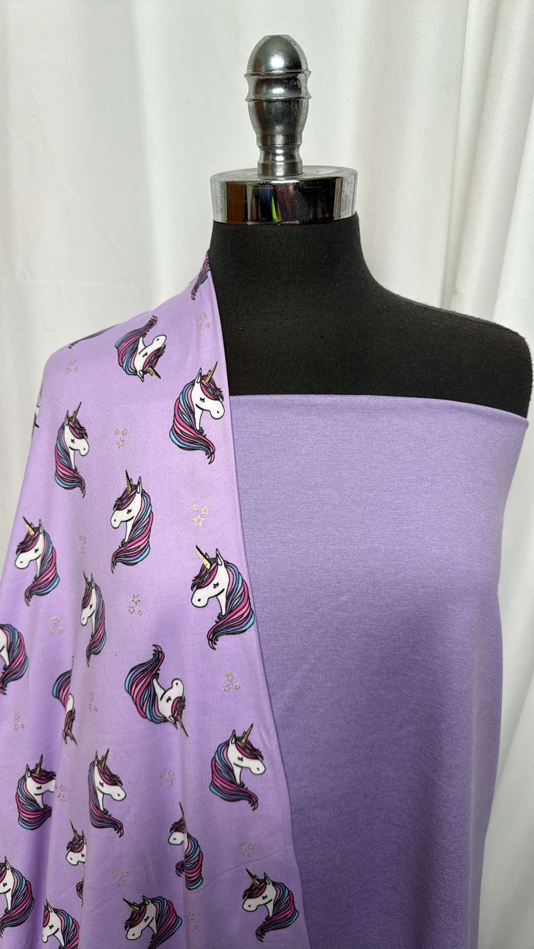 LILAC/UNICORNS BUNDLE : 2YD Lilac Peached PF & 1YD Lilac Unicorn Foil DBP : A27138