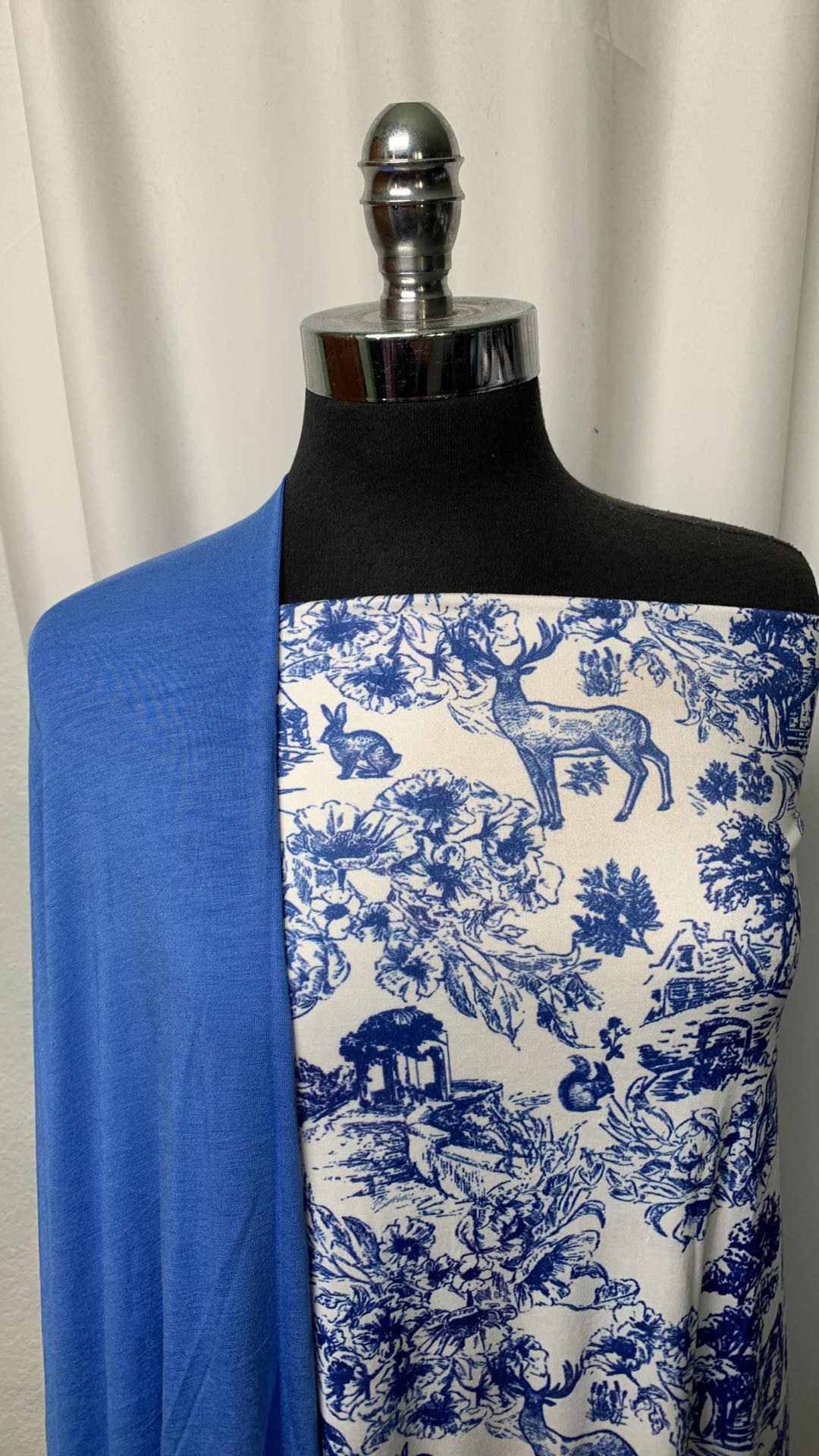 BLUE TOILE BUNDLE : 2YD Blue/White Toile DBP & 1.5YD Dark Denim Bamboo : A1715