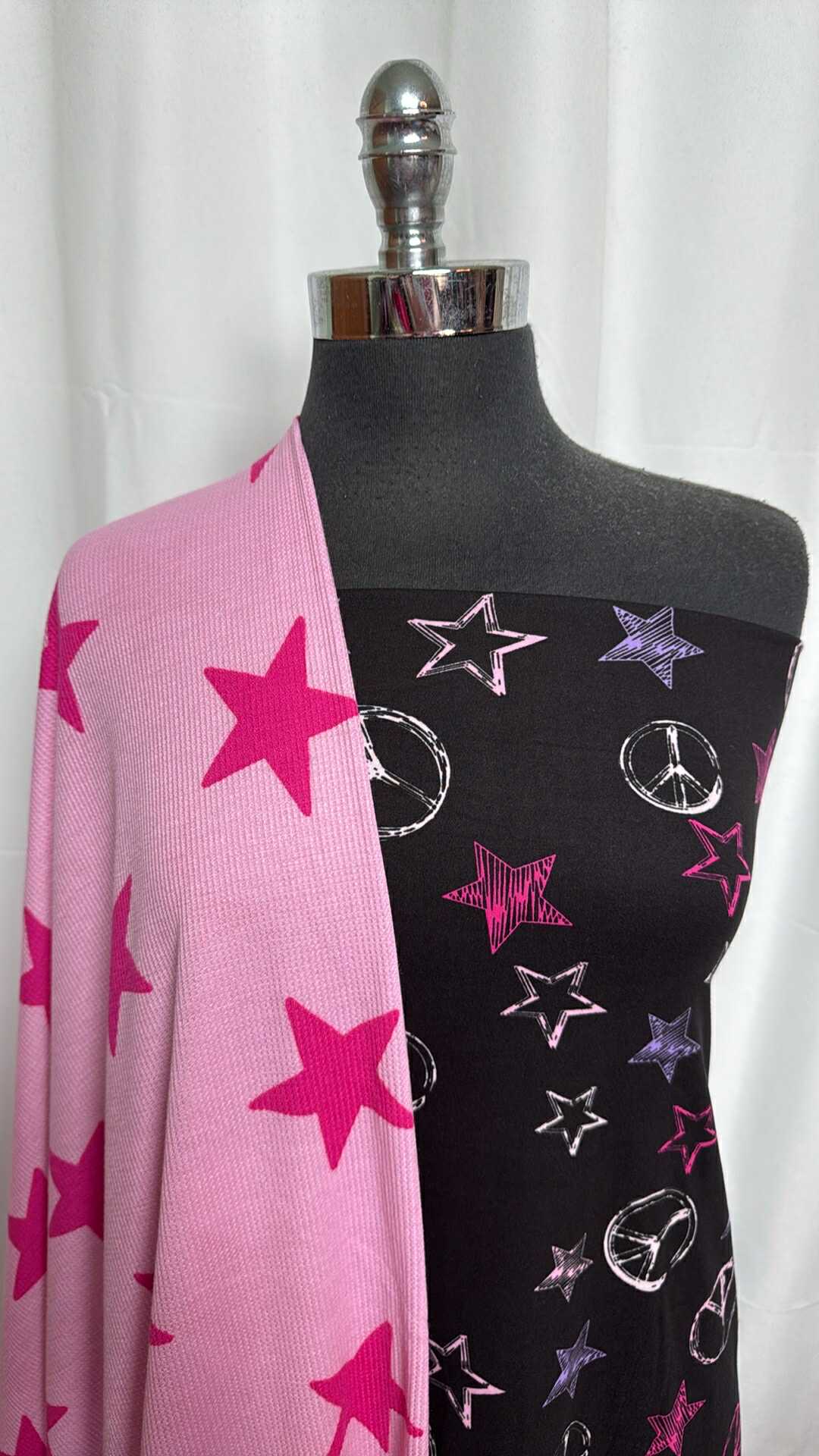 PINK STAR/STAR-PEACE BUNDLE : 2YD Star/Peace DBP & 2YD Pink Star Thermal : A28932
