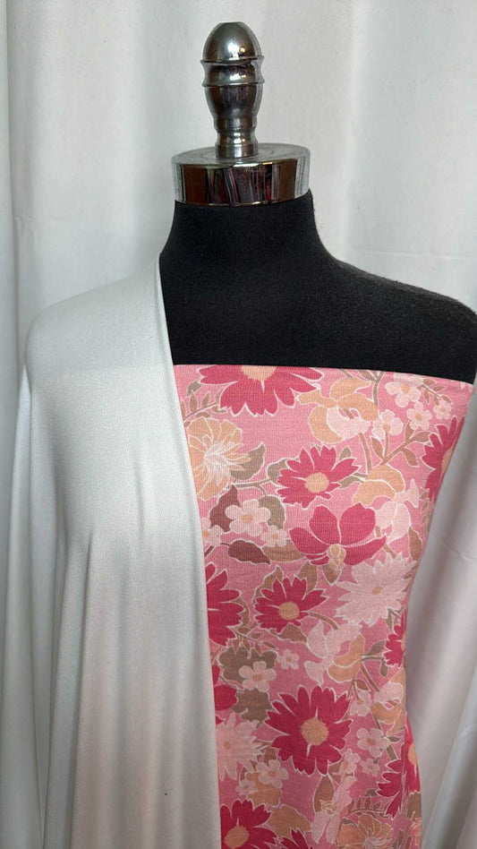 IVORY/PINK FLORAL BUNDLE : 2YD Ivory Oakley SK & 4YD Pink Floral Oakley SK : A28432