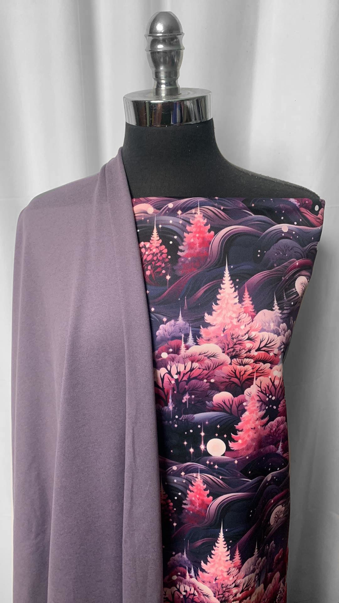 PURPLE/TWILIGHT BUNDLE : 2YD Twilight Poly Fleece & 2YD Purple Haze Purple Peached PF : A2381
